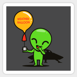 Funny Cute Kawaii Alien Weather Balloon E.T. Cartoon Sticker